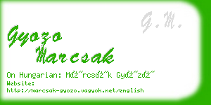 gyozo marcsak business card